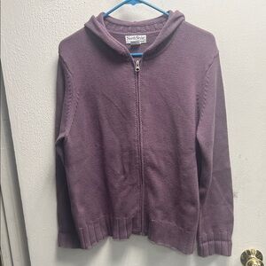 NorthStyle Purple Knit Top Full Zip and Hood